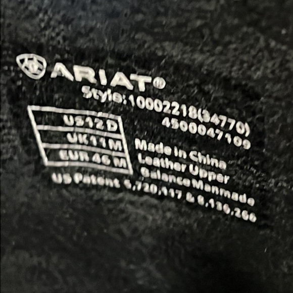 NEW Ariat R Toe Western Boot Black Size 12 D - Picture 7 of 11